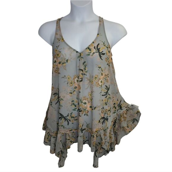 ANTHROPOLOGIE Maeve floral Magda chiffon tunic blouse top S - Picture 3 of 9